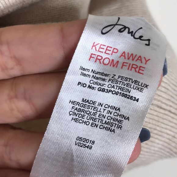 Joules ladies Oat Reindeer Beaded Festive Luxe Sweater top size 6 - Picture 6 of 13